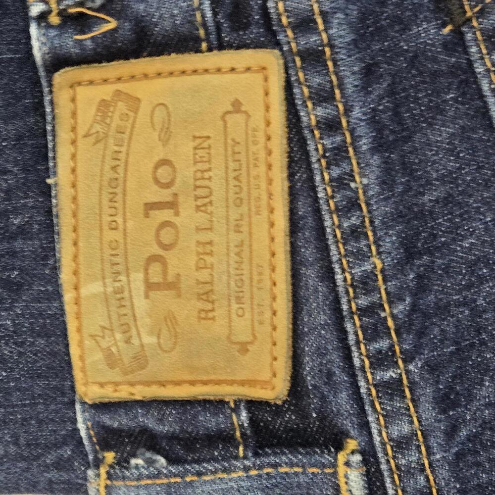 Ralph Lauren Polo Men's Dark Wash Denim Jeans 38x30 Hampton Straight 100% Cotton - Picture 10 of 11